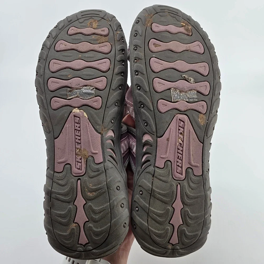 Skechers Reggae Adventure Sandals Purple Gray Outdoor Thong Flip Flop Gorpcore 7